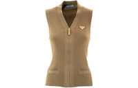 PRADA V-Neck Zip Up Knit Vest