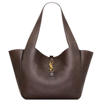 SAINT LAURENT Le5À7 BEA Grained Leather Shoulder Bag Women's Dark Brown