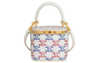 CELINE Triomphe Canvas With Leather Box Bag Shoulder Bag Crossbody Bag Handbag Mini Women's Blue/Red/White