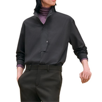 HERMES FW24 Jackets Coats Men's Charcoal Gray