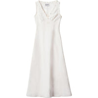 MIU MIU Long Slubbed Canvas Dress Sleeveless Dress Women's White