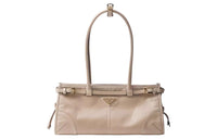 PRADA Cow Leather One Shoulder Handbag Medium Size Women's Travertine