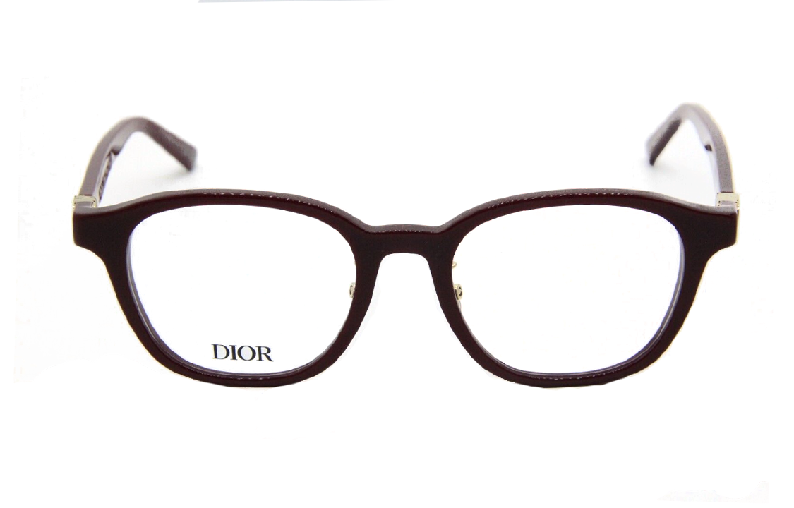 DIOR - Oval Eyeglass Frames Unisex Burgundy
