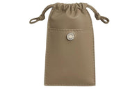 HERMES Pilo Milo Lambskin Swift Calfskin Cell Phone Pouch Women's Beige