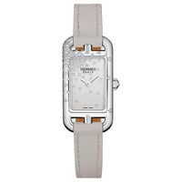 HERMES Nantucket Collection Wrist Watch Quartz Movement Cowhide Strap 29*17mm Gray Dial Women's Watch