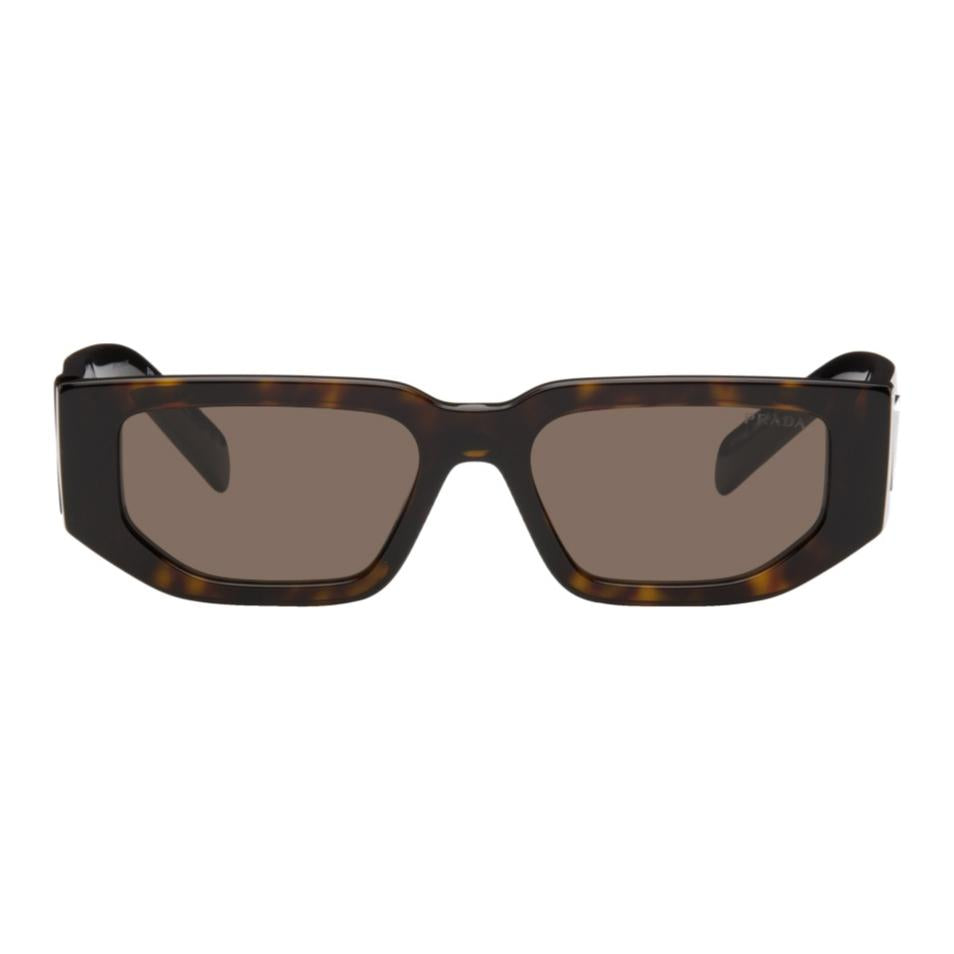 PRADA Acetate Irregular Shape Sunglasses Women's Tortoiseshell