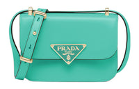 PRADA Leather Crossbody Bag Shoulder Bag Women's Green
