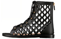 DIOR D Trap Ankle Boot Black Calfskin And Shearling Women's