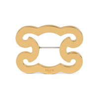 CELINE Triomphe Frame Brooch In Brass With Gold Finish And Steel