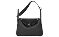 HERMES Lindy Taurillon Clemence Leather Handbag Shoulder Bag Women's 89 Noir Black