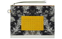 HERMES Goatskin With Cotton Fabric Clutch Extra Large Women's Multicolor