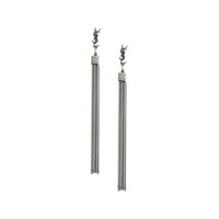 SAINT LAURENT Brass Drop Earrings Women's Silver