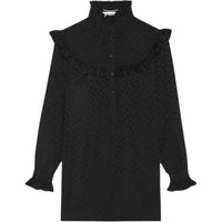 SAINT LAURENT High Neck Long-Sleeved Mini Dress