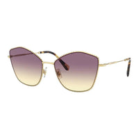 MIU MIU Metal Irregular Shape Sunglasses Women's Gold