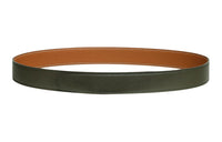 HERMES Double-Sided Design Leather Belts Women's Green Width: 3.2CM
