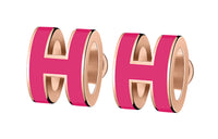 HERMES Earrings Women's Bright Pink