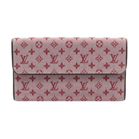 LOUIS VUITTON Canvas With Leather Wallet Mini Women's Pink & Red