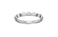LOUIS VUITTON 18K White Gold Diamond Rings Women's Silver