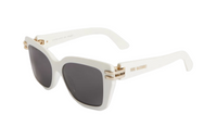 DIOR Acetate Irregular Shape Sunglasses Women's White
