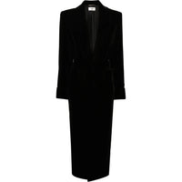 SAINT LAURENT Belted Velvet Coat