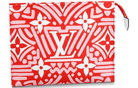 LOUIS VUITTON Coated Canvas Clutches Toiletry Bags Women's Red