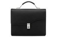 DIOR Grained Calfskin Briefcases Handbags Small Size Men's Black