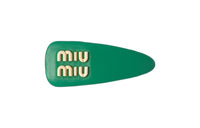 MIU MIU Leather Hair Clips Women's Green