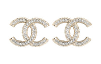 CHANEL Metal Stud Earrings Women's Gold