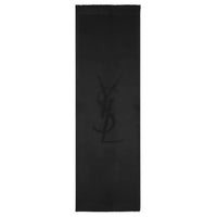 SAINT LAURENT Wool Knit Scarves Women's Black