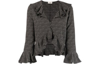 SAINT LAURENT Ruffle-Trim Long-Sleeved Blouse