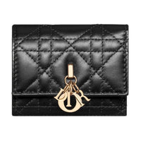 DIOR Lambskin Wallet Women's Black