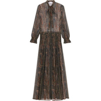 SAINT LAURENT Lavallière Gathered Long Sleeved Dress