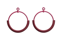 HERMES Earrings Women's Rose Red