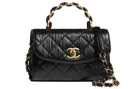 CHANEL COCO Handle Lambskin Shoulder Bag Crossbody Bag Handbag Mini Women's Black