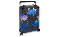 LOUIS VUITTON Horizon Coated Canvas Cow Leather Patchwork Trim Suitcase Luggage Men's Gray/Blue