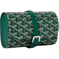 GOYARD Voyage Canvas With Leather Storage Bag Unisex Green