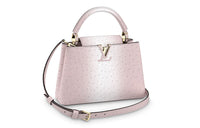 LOUIS VUITTON Capucines Ostrich Leather Capusin Shoulder Crossbody Handbag Small Size Women's Light Pink