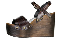 CELINE Strap Sandals 11cm Women's Dark Brown