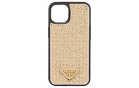 PRADA Leather IPhone 13 Case Bag Accessory Women's Gold