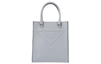 PRADA Leather Tote Bag Shopping Bag Small Size Women's Blue