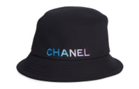 CHANEL Cotton Bucket Hats Unisex Black
