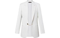 LOUIS VUITTON Jewel Button Tuxedo Jacket Business Suit Women's White Lactose