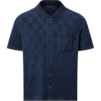 LOUIS VUITTON Damier French Terry Short-Sleeved Cotton-Blend Shirt