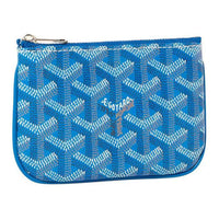 GOYARD Canvas With Calfskin Key Pouch Nano Unisex Blue