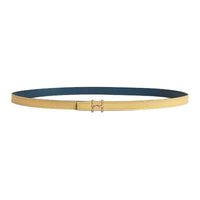 HERMES Calfskin Leather Belts Women's Yellow 1.3CM