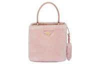 PRADA Panier Shearling Shoulder Bag Crossbody Bag Handbag Mini Women's Pink