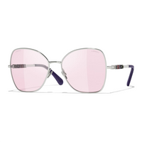 CHANEL Metal Butterfly Sunglasses Unisex Silver