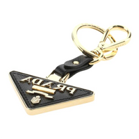 PRADA Leather Keychains Women's Gold/Black