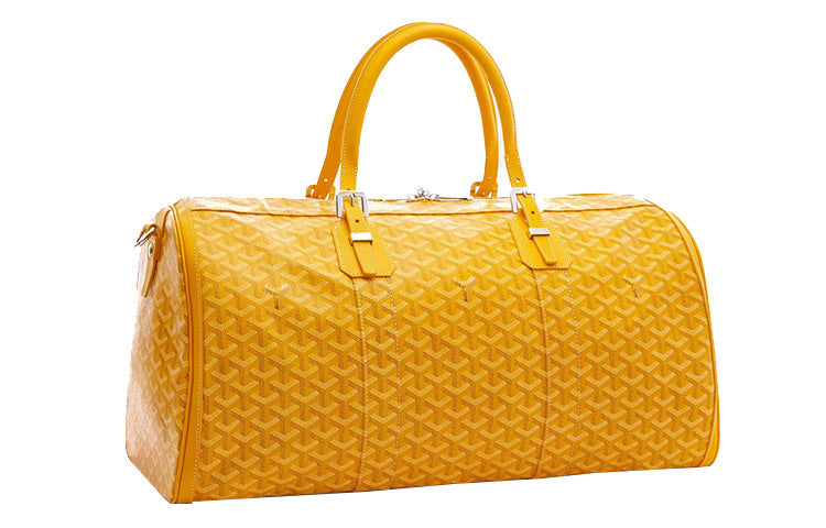 GOYARD Canvas Cowhide Handbag Unisex Yellow