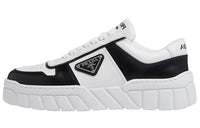 PRADA Soft Padded Nappa Leather Laced Up Shoes 'White Black' Women's